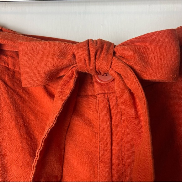 Ava‎ & Viv - Women’s Linen Blend Orange Shorts Belted Plus Size - Sz. 2X - Picture 7 of 7
